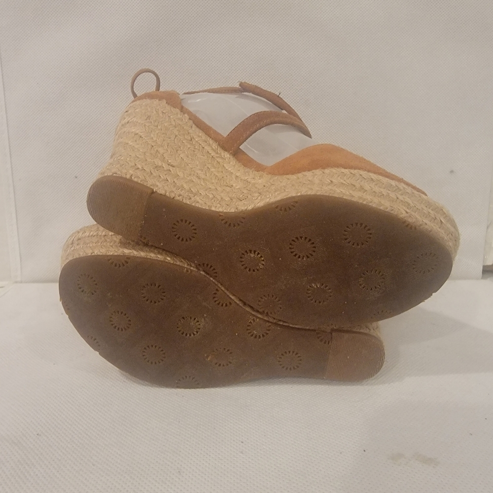 UGG REAGAN CHESTNUT WEDGE HEEL ESPADRILLES SANDALS (sz 5.5) - Picture 7 of 7